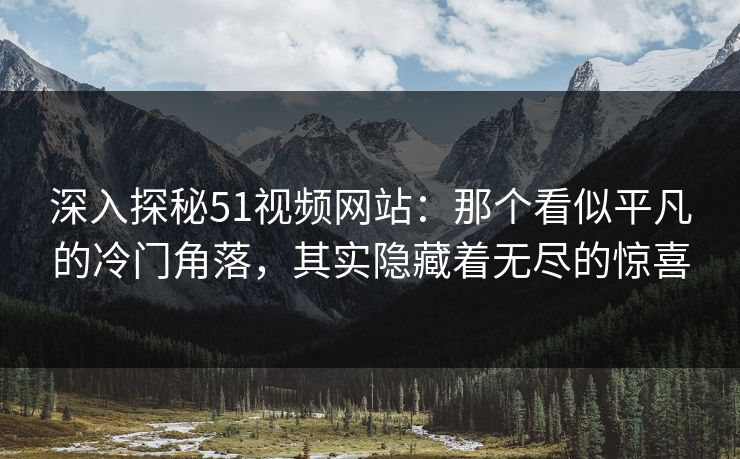 深入探秘51视频网站：那个看似平凡的冷门角落，其实隐藏着无尽的惊喜