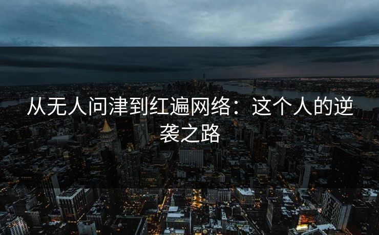 从无人问津到红遍网络：这个人的逆袭之路